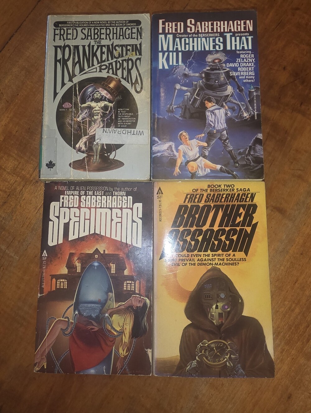 Machines That Kill - Pb Book Lot X4 Fred Saberhagen, Frankenstein Papers